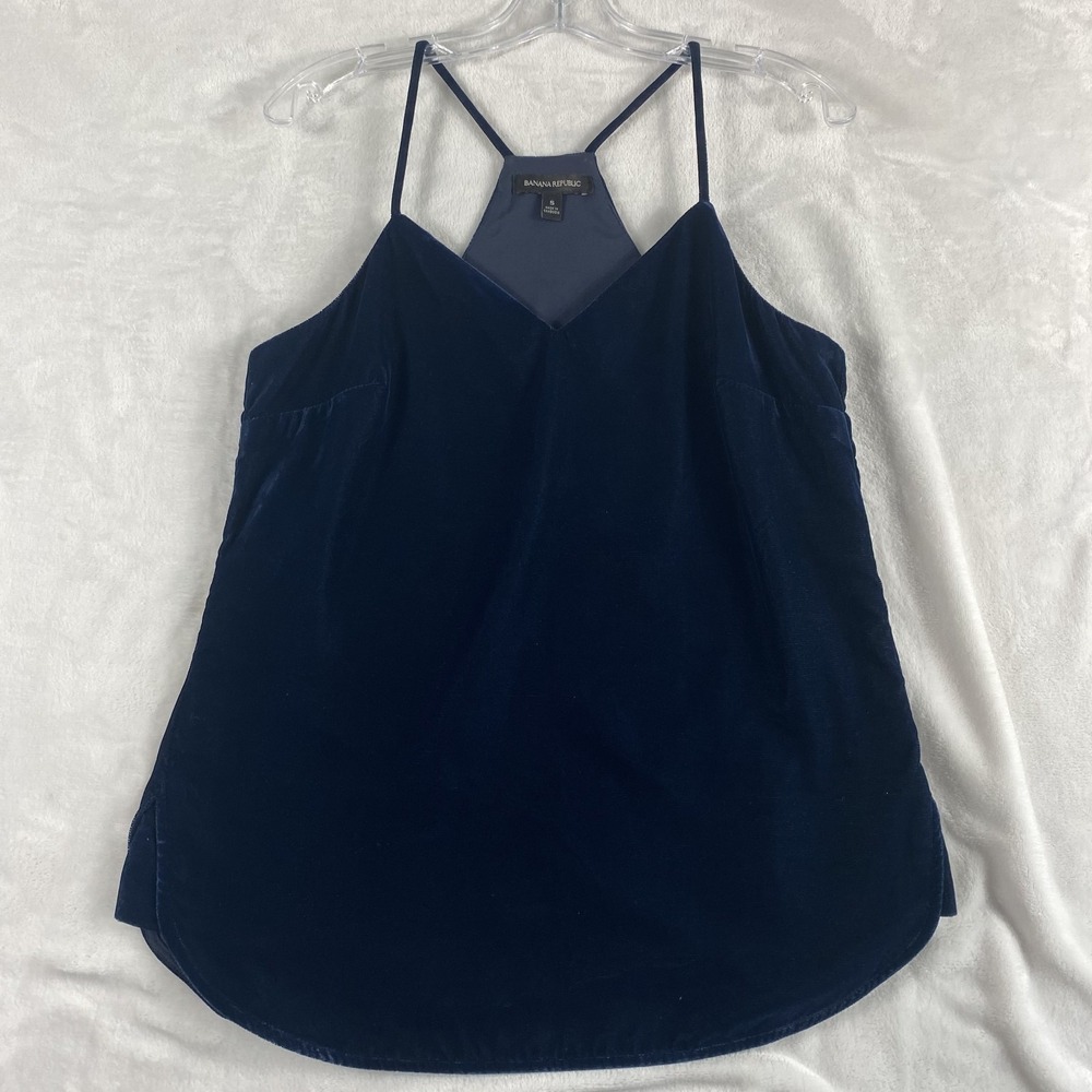 Banana Republic Navy Velvet Cami with Racerback